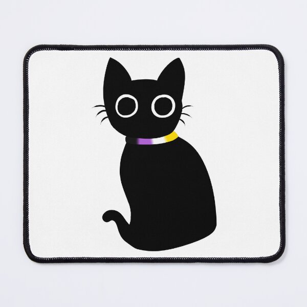 Item preview, Cute black cat with LGBT nonbinary collar designed and sold by Swaghettio.