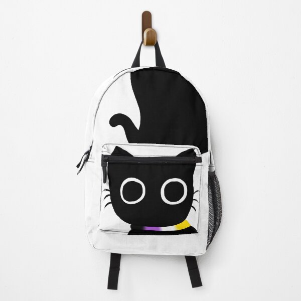 Item preview, Cute black cat with LGBT nonbinary collar designed and sold by Swaghettio.