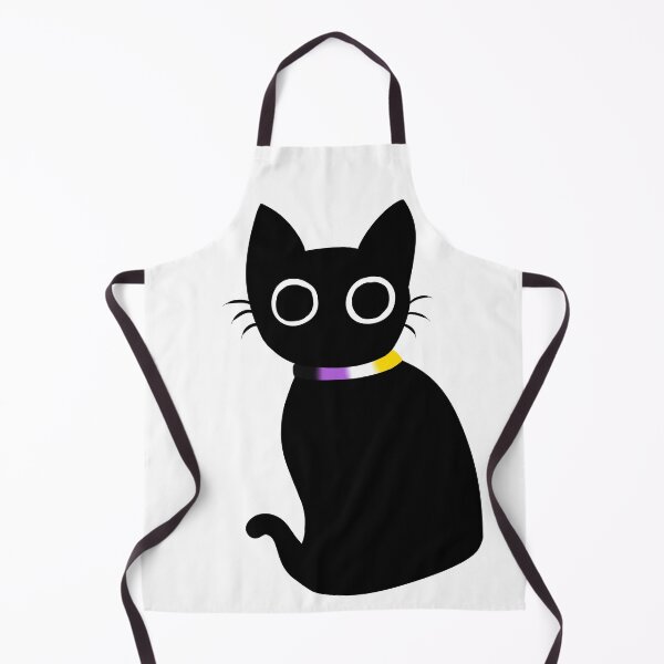 Item preview, Cute black cat with LGBT nonbinary collar designed and sold by Swaghettio.