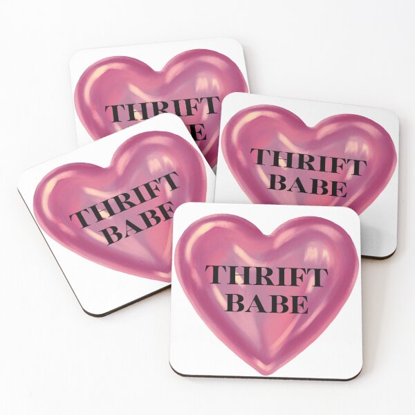 Item preview, Thrift Babe Shiny Pink Heart  designed and sold by HeyDaisyShop.