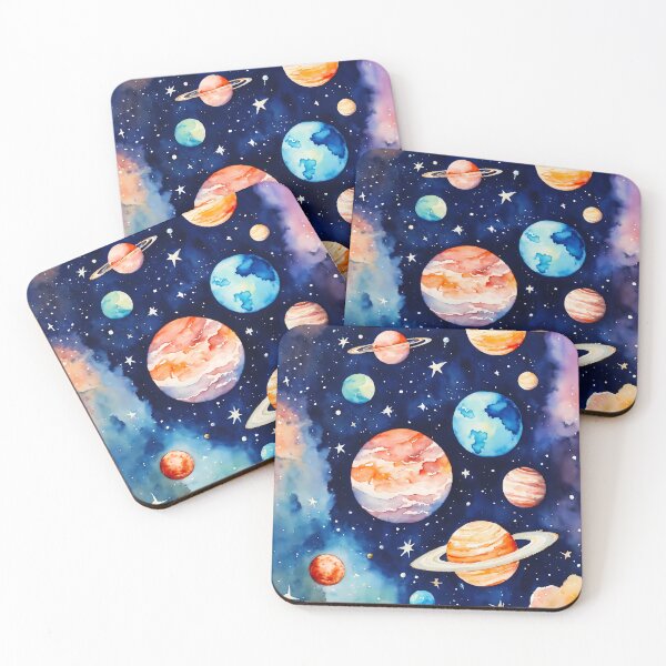 Item preview, stars and planets watercolor designed and sold by soulfulpalette.