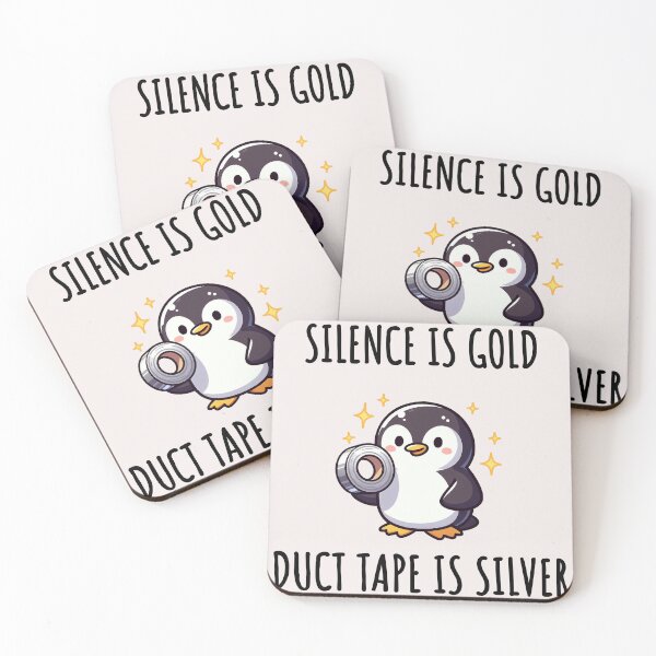 Item preview, Silence Is Golden Duct Tape Is Silver Penguin designed and sold by LemuellTrends.