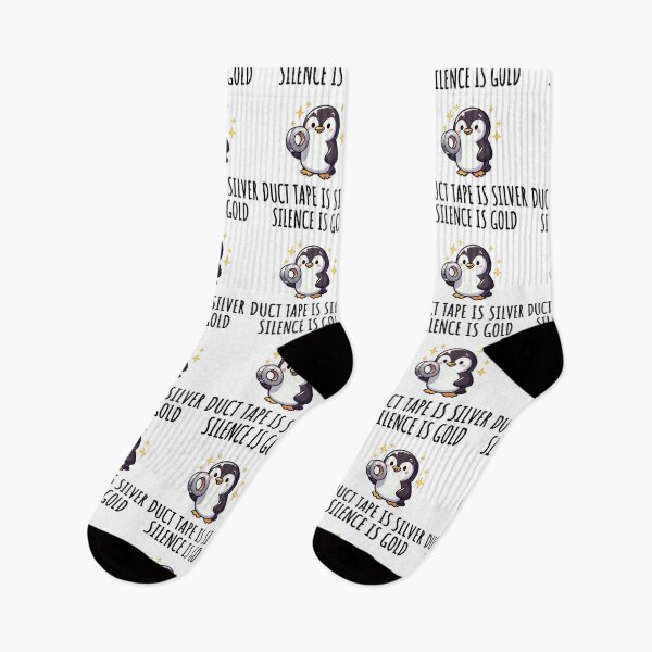 Item preview, Silence Is Golden Duct Tape Is Silver Penguin designed and sold by LemuellTrends.