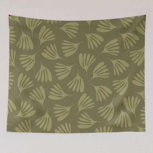Item preview, Olive Green Wispy Leaves Contemporary Abstract Pattern designed and sold by kierkegaard.