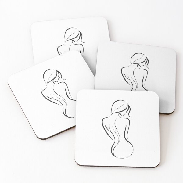 Item preview, One line woman's back drawing, Abstract minimal female single line art  designed and sold by MusesWhispers.
