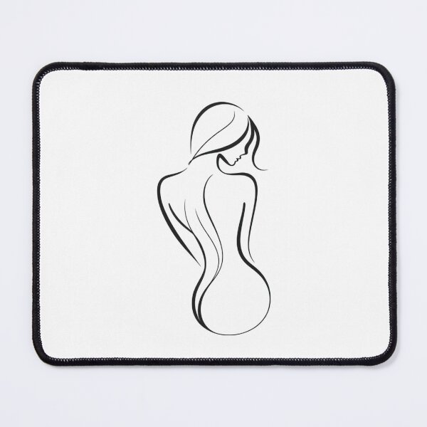 Item preview, One line woman's back drawing, Abstract minimal female single line art designed and sold by MusesWhispers.