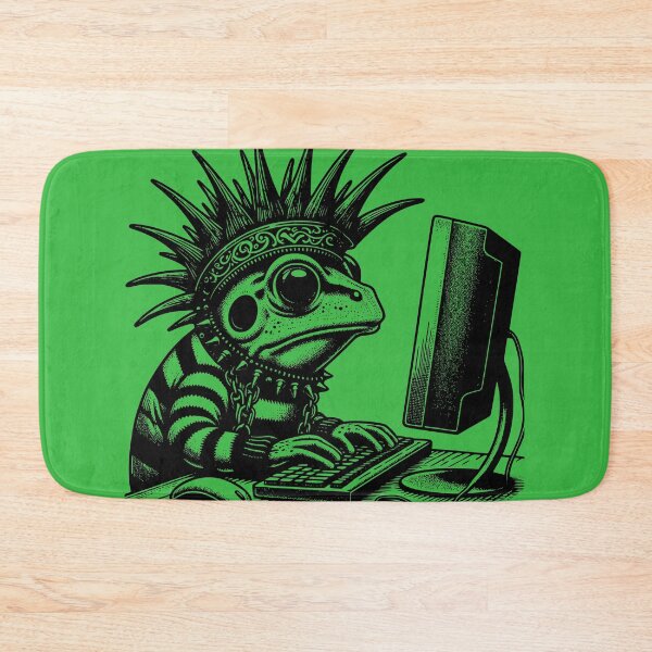 Item preview, Punk Rock Goth Frog on Computer Vintage Style designed and sold by dreamsagellc.