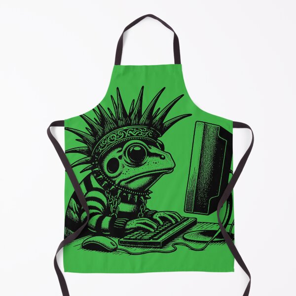 Item preview, Punk Rock Goth Frog on Computer Vintage Style designed and sold by dreamsagellc.