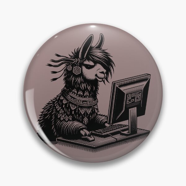 Item preview, Punk Rock Goth Llama on Computer Vintage Style designed and sold by dreamsagellc.