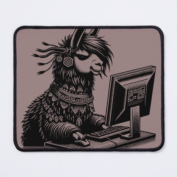 Item preview, Punk Rock Goth Llama on Computer Vintage Style designed and sold by dreamsagellc.