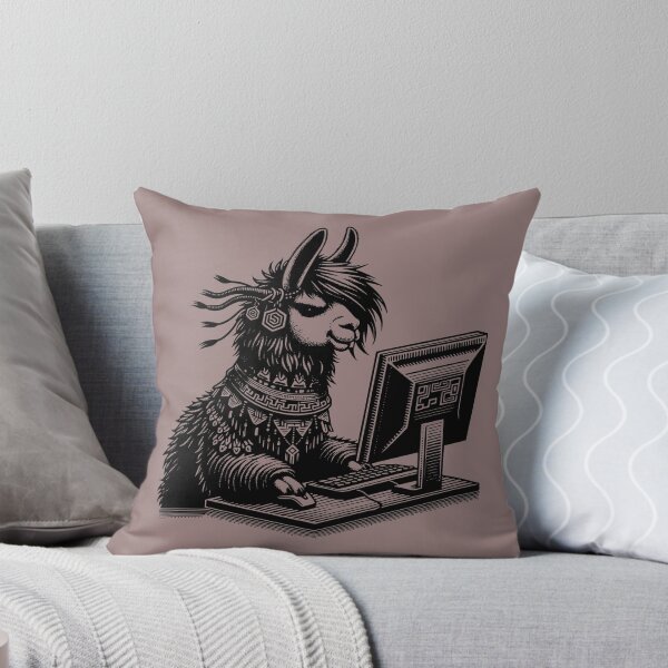 Item preview, Punk Rock Goth Llama on Computer Vintage Style designed and sold by dreamsagellc.