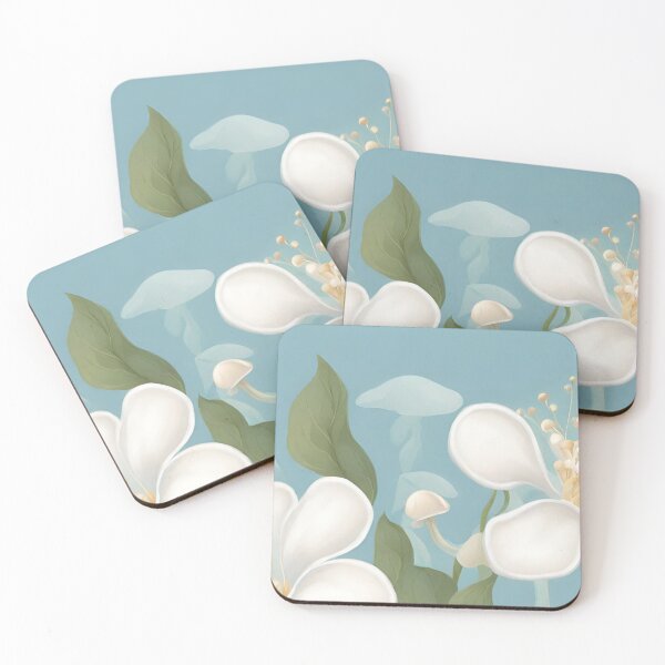 Item preview, White Magical Flowers and mushrooms designed and sold by coguflores.