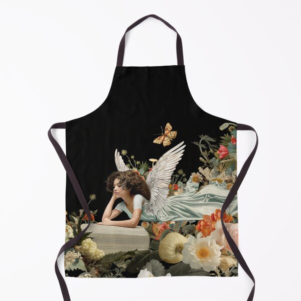 Item preview, Ethereal Angel Woman Reading Flowers Surreal Collage Artwork designed and sold by Mystikos Art.