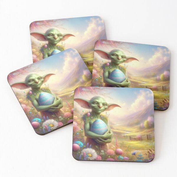 Item preview, green goblin with egg happy fantasy easter landscape designed and sold by Expressions-Sel.