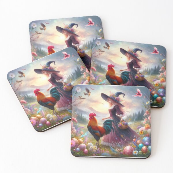 Item preview, beautiful witch with happy fantasy easter landscape designed and sold by Expressions-Sel.