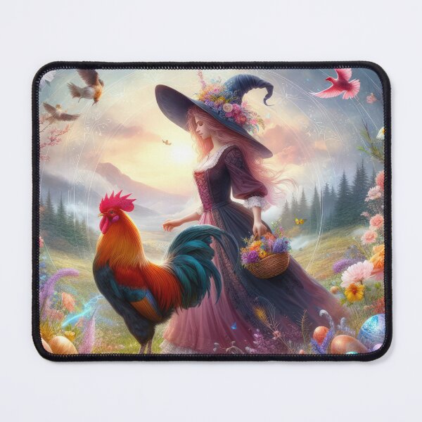 Item preview, beautiful witch with happy fantasy easter landscape designed and sold by Expressions-Sel.