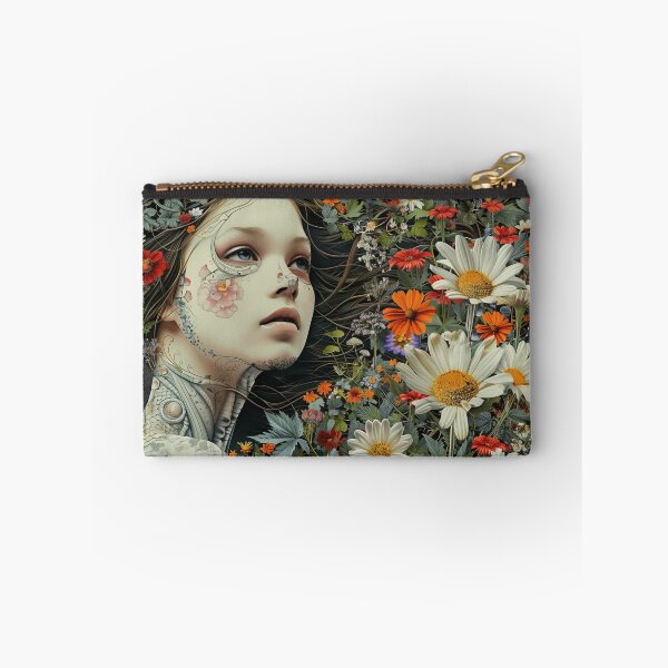 Item preview,  Ethereal Angel Wings Tattoed Woman Flowers Surreal Artwork designed and sold by Mystikos Art.