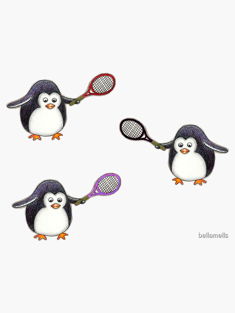 "Tennis Penguins" Sticker for Sale by bellamells Redbubble