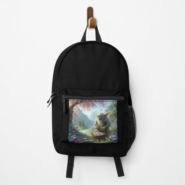 Artikelvorschau, Grüner Goblin mit Korb mit Ostereier Happy Fantasy Osterlandschaft entworfen und verkauft von Expressions-Sel.