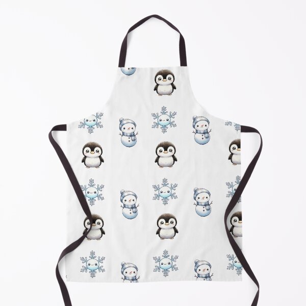 Item preview, Winter Friends: Penguin, Snowman, and Snowflakes Cute Pattern designed and sold by EWNDesigns.