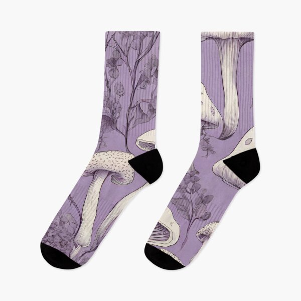 Item preview, Mushrooms and Flowers in purple 2 designed and sold by coguflores.