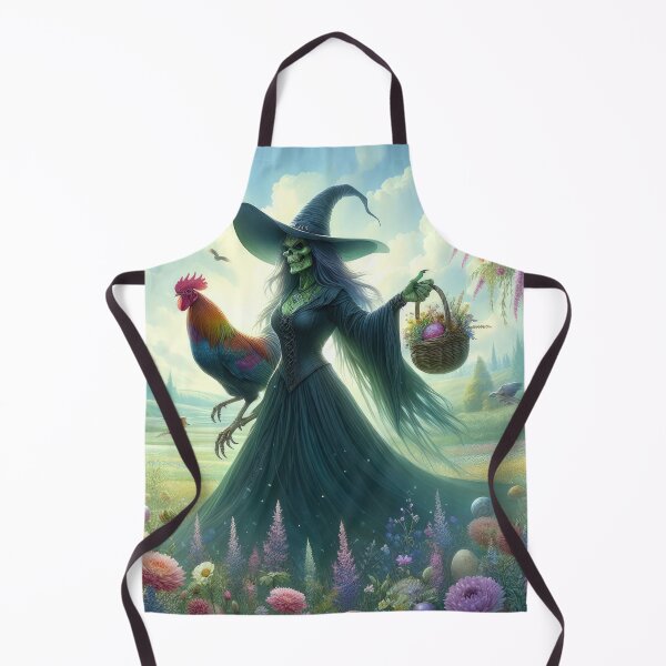 Item preview, ugly green witch with cock happy fantasy easter landscape designed and sold by Expressions-Sel.
