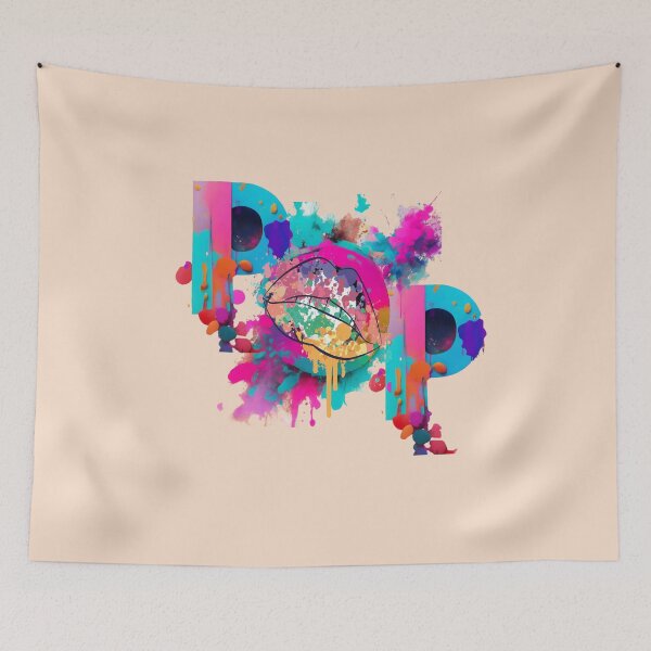 Item preview, POP LGBT LGBTQ rainbow kissing lips designed and sold by Ecmoprints.