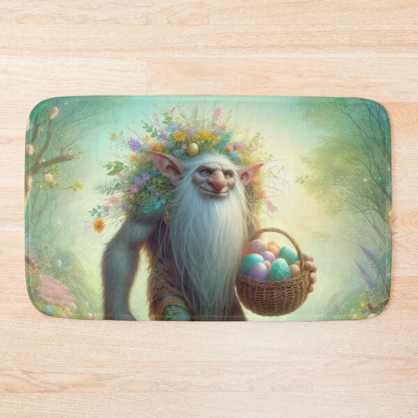 Artikelvorschau, Troll mit Blumen auf der Head Fantasy Osterlandschaft entworfen und verkauft von Expressions-Sel.