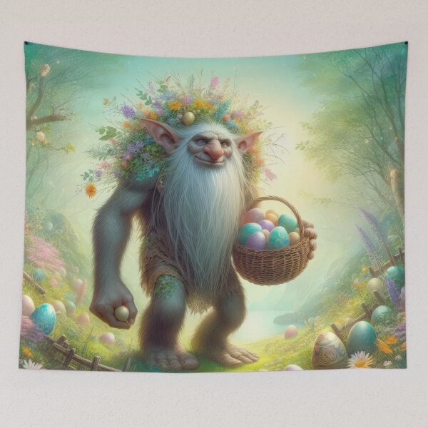Item preview, Troll with flowers on the head fantasy easter landscape designed and sold by Expressions-Sel.