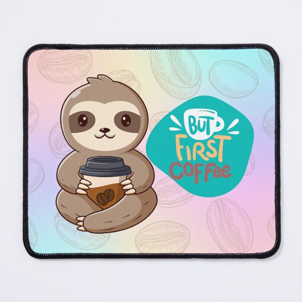 Item preview, Sloth having coffee designed and sold by Fantacaroo Designs.