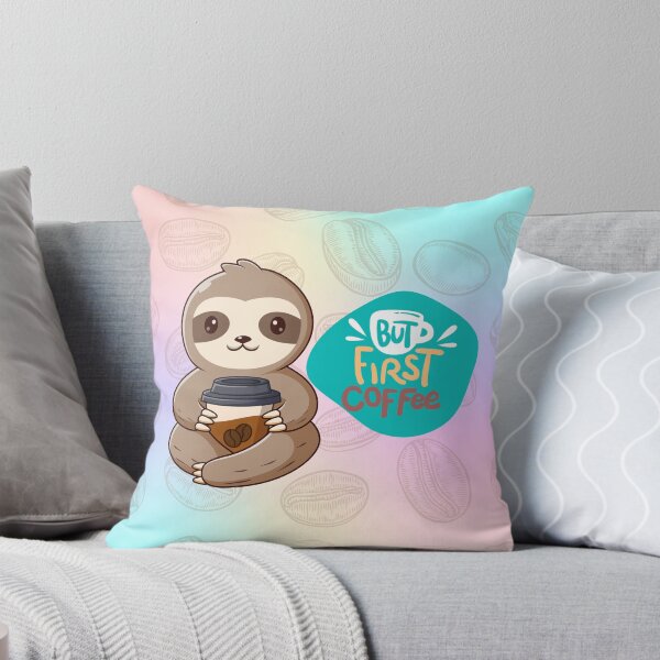 Item preview, Sloth having coffee designed and sold by Fantacaroo Designs.