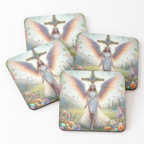 Item preview, Angel and Easter Cross fantasy easter landscape designed and sold by Expressions-Sel.