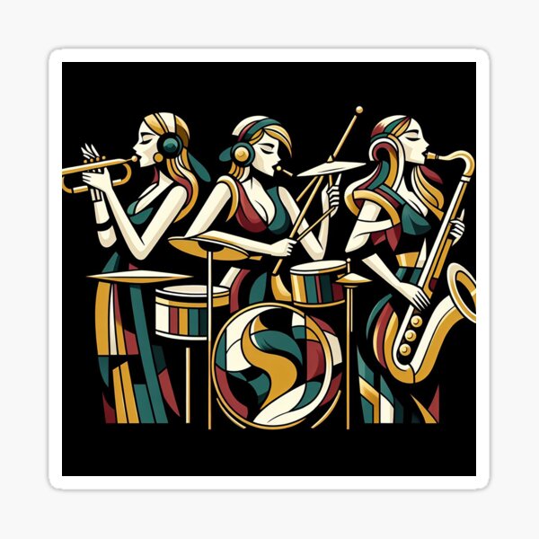 Item preview, Girls Jazz Band in a Cubism Paint 2 designed and sold by PictaNova.