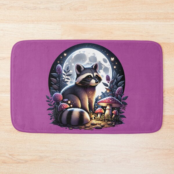 Item preview, Whimsical Fairycore Raccoon under Moonlight Vintage Flash Style designed and sold by dreamsagellc.