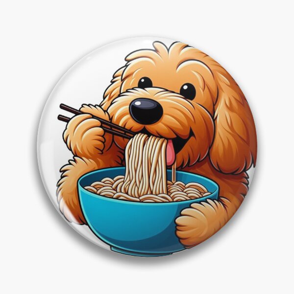 Item preview, Goldendoodle Eating Ramen designed and sold by SellingWSarah17.