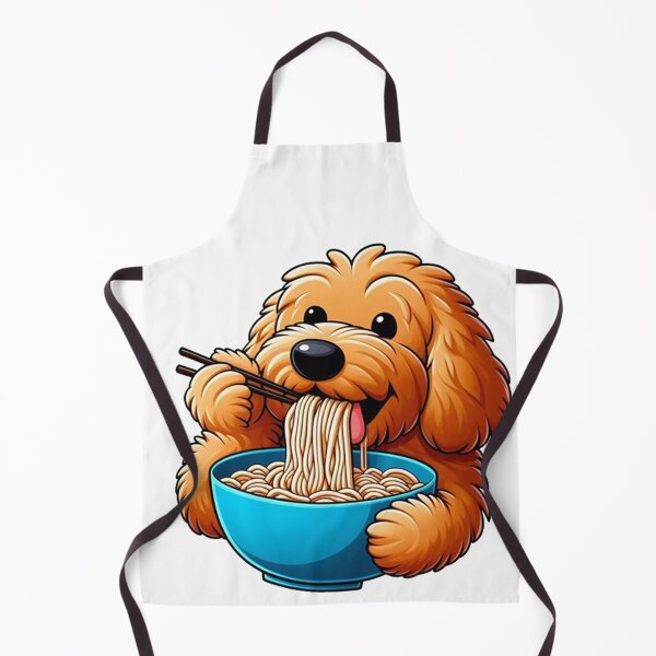 Item preview, Goldendoodle Eating Ramen designed and sold by SellingWSarah17.
