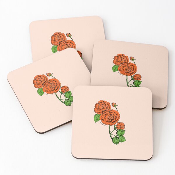 Item preview, Orange Pompon Rose Bloom Double 16-25 Petals In 3+ Rows designed and sold by zenithcreative.