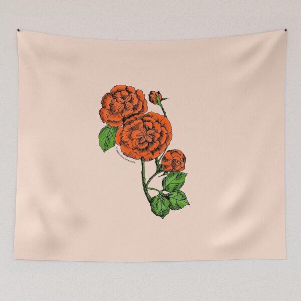 Item preview, Orange Pompon Rose Bloom Double 16-25 Petals In 3+ Rows designed and sold by zenithcreative.