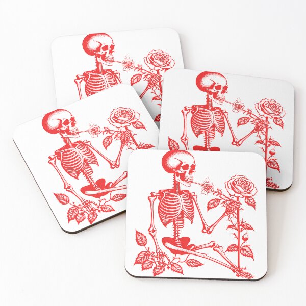 Item preview,  Skeletons smoking with roses designed and sold by ViguStore.