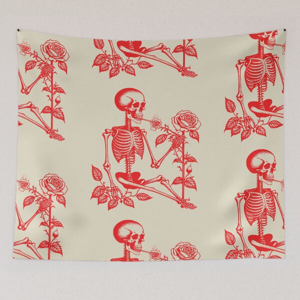 Item preview,  Skeletons smoking with roses designed and sold by ViguStore.