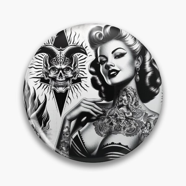 Item preview, Hot Tattooed Pin-up designed and sold by PulpVintage.