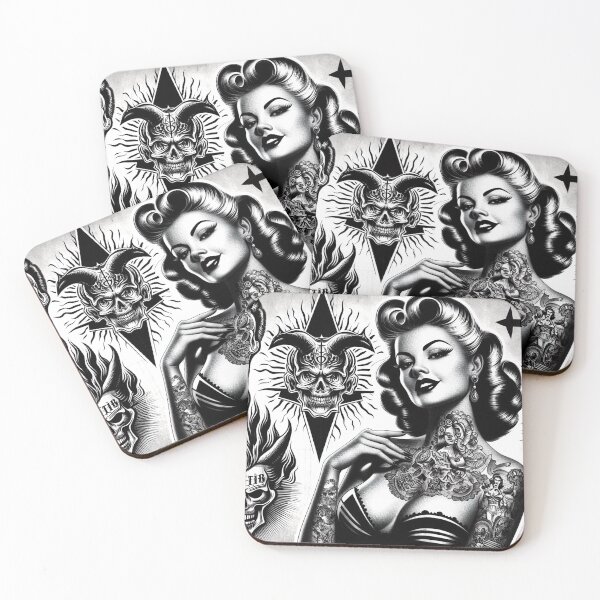 Item preview, Hot Tattooed Pin-up designed and sold by PulpVintage.