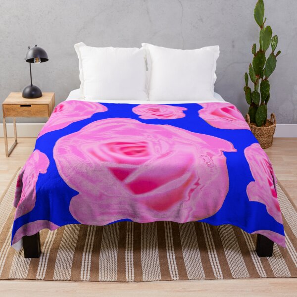 Item preview, Pink Roses on Blue Background - Pink Rose Photography designed and sold by Victoria Rose.