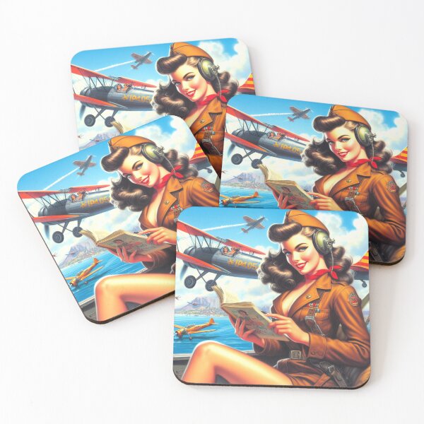 Item preview, Vintage Airplane Pin-up designed and sold by PulpVintage.