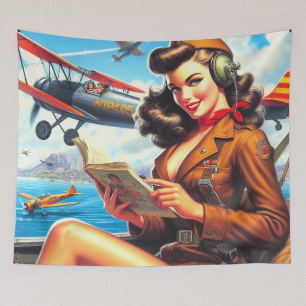 Item preview, Vintage Airplane Pin-up designed and sold by PulpVintage.
