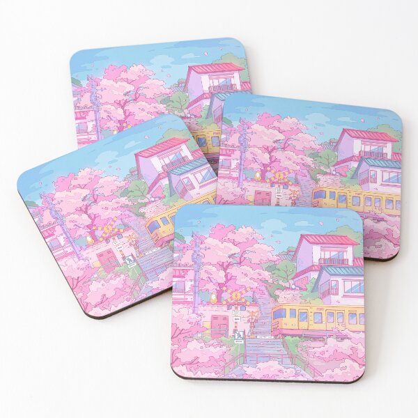 Item preview, Tokyo, train and pink cherry blossom  designed and sold by AnGoArt.