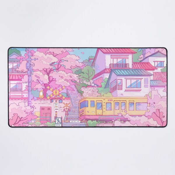 Item preview, Tokyo, train and pink cherry blossom  designed and sold by AnGoArt.