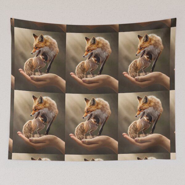 Item preview, Fox Portrait. Fierce fox, palm size designed and sold by FoxVibes.
