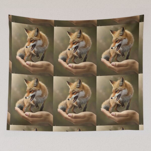 Artikelvorschau, Fuchsporträt. Wilder Fuchs, handtellergroß entworfen und verkauft von FoxVibes.
