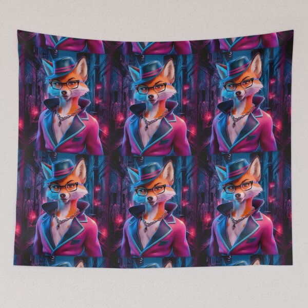 Item preview, Fox Portrait. hip-hop style, cyberpunk style, graffiti fashion designed and sold by FoxVibes.